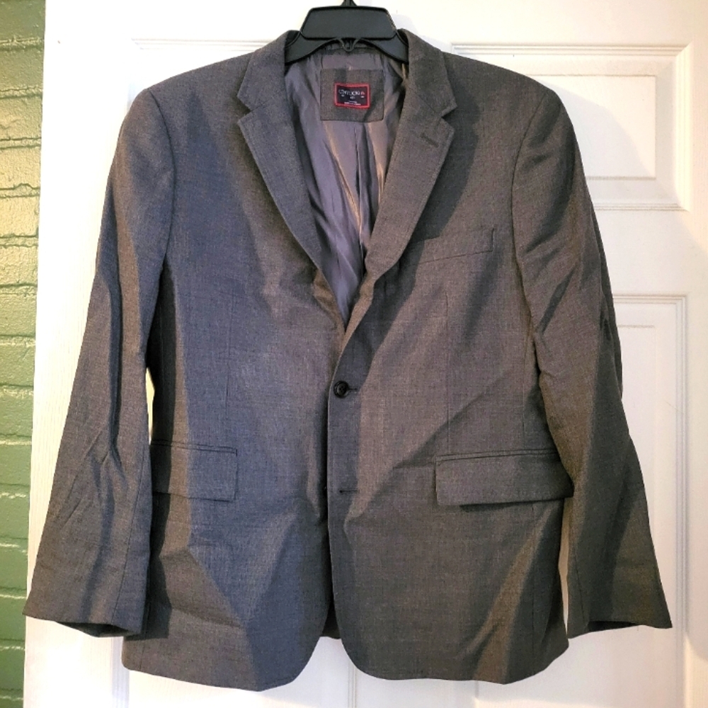 UNTUCKit Mens Suit Jacket Blazer Size 42s Wool 2 Button Gray Woven In Italy